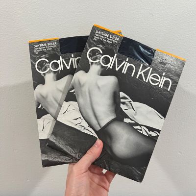 Vtg Deadstock '90s Calvin Klein Daytime Sheer Pantyhose in Midnight Navy Size D